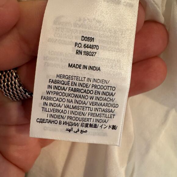 New Boden Broderie Midi Tea Dress White Eyelet Button Front Short Sleeve Sz 8 - Picture 5 of 7